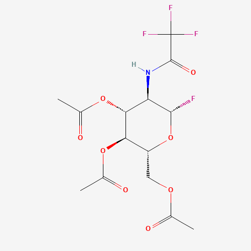 2-Trifluroacetamido-3,4,6-tri-O-acetyl-2-deoxy-b-D-glucopyranosyl Fluoride (CAS: 137686-91-0) - Chemical Structure and Molecular Formula 