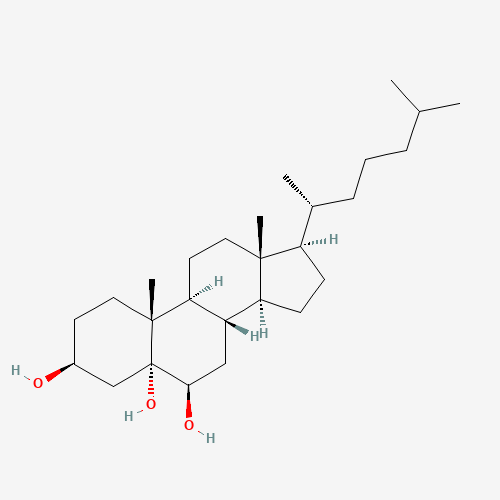 3b,5a,6b-Trihydroxycholestane (CAS: 1253-84-5) - Chemical Structure and Molecular Formula 