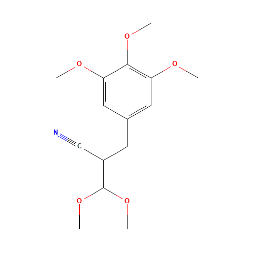 3,4,5-Trimethoxy-2'-cyano-di-hydrocinnamaldehyde Dimethylacetal (CAS: 7520-70-9) - Chemical Structure and Molecular Formula 