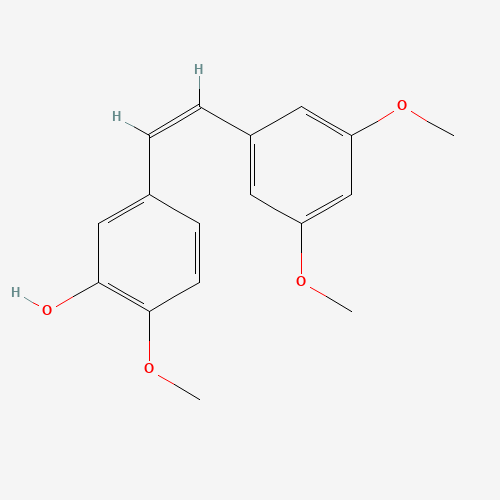 cis-3,4',5-Trimethoxy-3'-hydroxystilbene (CAS: 586410-08-4) - Chemical Structure and Molecular Formula 