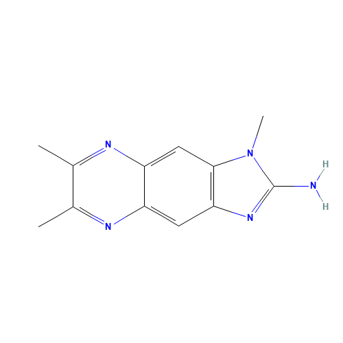1,6,7-Trimethyl-1H-imidazo[4,5-g]quinoxalin-2-amine (CAS: 1004510-31-9) - Chemical Structure and Molecular Formula 
