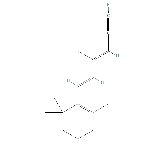 1,3,3-Trimethyl-2-[(1E,3E)-3-methyl-1,3-hexadien-5-ynyl]-cyclohexane (CAS: 25576-25-4) - Chemical Structure and Molecular Formula 