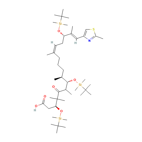 (3S,6R,7S,8S,12Z,15S,16E)-3,7,15-Tris-{[tert-butyl(dimethyl)silyl]oxy}-4,4,6,8,12,16-hexamethyl-17-(2-methyl-1,3-thiazol-4-yl)-5-oxo-heptadeca-12,16-dienoic Acid (CAS: 193146-63-3) - Chemical Structure and Molecular Formula 