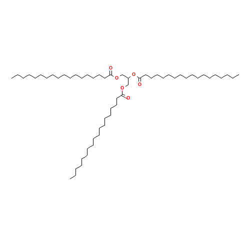 Tristearin (CAS: 555-43-1) - Chemical Structure and Molecular Formula 