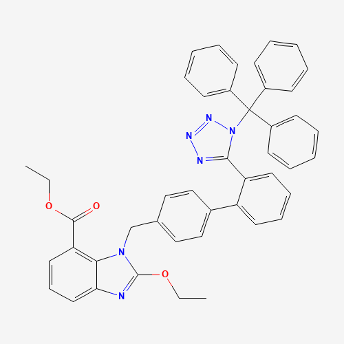 N-Trityl Candesartan Ethyl Ester (CAS: 856414-35-2) - Chemical Structure and Molecular Formula 