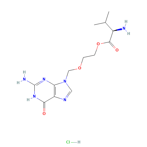 D-Valacyclovir Hydrochloride (CAS: 124832-28-6) - Chemical Structure and Molecular Formula 