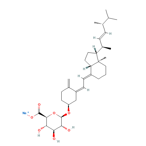 Vitamin D2 b-D-Glucuronide Sodium Salt (CAS: 85701-30-0) - Chemical Structure and Molecular Formula 