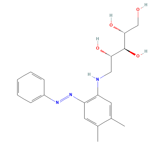 3,4-Xylyl-6-phenylazo-D-ribitylamine (CAS: 21037-26-3) - Chemical Structure and Molecular Formula 