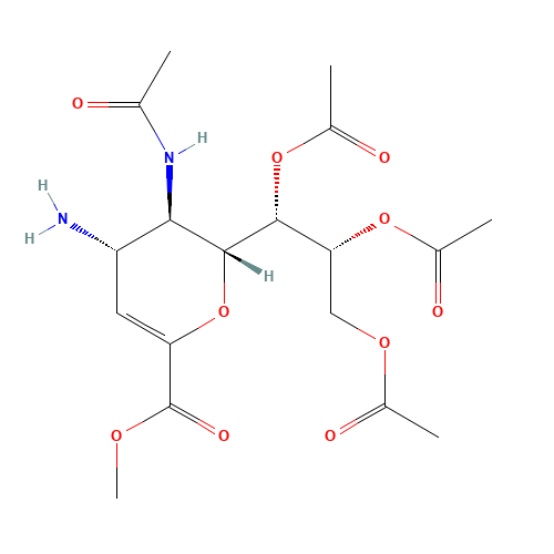 Zanamivir Amine Triacetate Methyl Ester (CAS: 139110-70-6) - Chemical Structure and Molecular Formula 