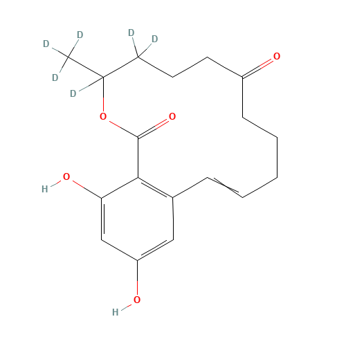 rac Zearalenone-d6 (CAS: 1185236-04-7) - Chemical Structure and Molecular Formula 