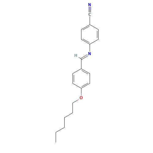 p-Hexyloxybenzylidene p-Aminobenzonitrile (CAS: 35280-78-5) - Chemical Structure and Molecular Formula 