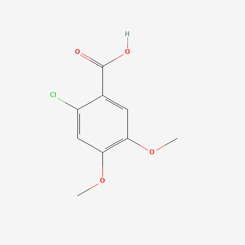 2-Chloro-4,5-dimethoxybenzoic acid chemical structure 2-Chloro-4,5-dimethoxybenzoic acid (CAS: 60032-95-3) - Chemical Structure and Molecular Formula