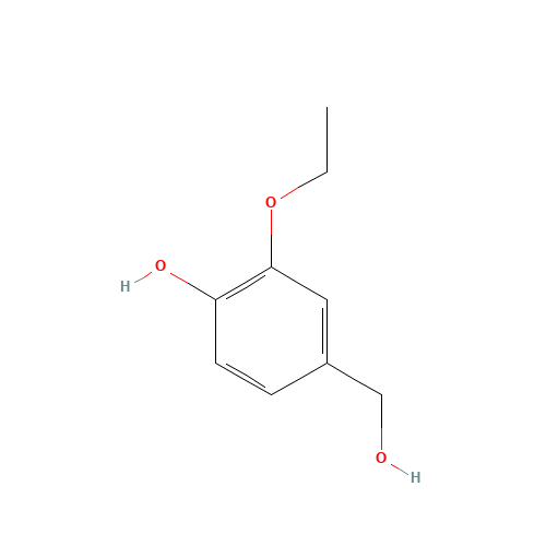 3-Ethoxy-4-hydroxybenzyl alcohol (CAS: 4912-58-7) - Chemical Structure and Molecular Formula 