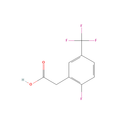 2-Fluoro-5-(trifluoromethyl)-phenylacetic acid (CAS: 220227-66-7) - Chemical Structure and Molecular Formula 