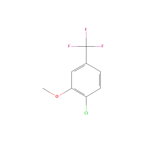 2-Chloro-5-(trifluoromethyl)anisole (CAS: 402-08-4) - Chemical Structure and Molecular Formula 