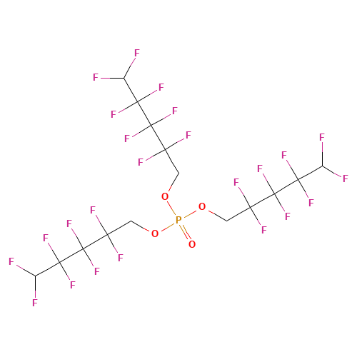 Phosphoric acid tris(1H,1H,5H-octafluoro-N-pentyl)ester (CAS: 355-86-2) - Chemical Structure and Molecular Formula 
