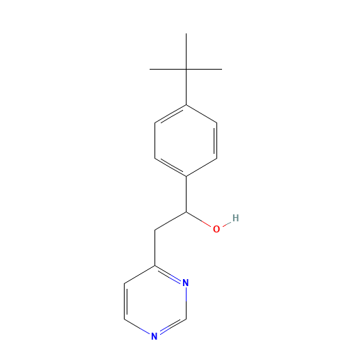 1-(4-tert-Butylphenyl)-2-(pyrimidin-4-yl)ethanol (CAS: 849021-31-4) - Chemical Structure and Molecular Formula 