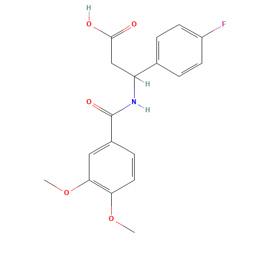 3-(3,4-Dimethoxy-benzoylamino)-3-(4-fluoro-phenyl) -propionic acid (CAS: 332052-63-8) - Related Chemical Product
