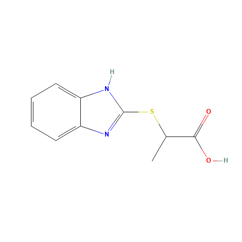 2-(1H-Benzoimidazol-2-ylsulfanyl)propionic acid (CAS: 21547-70-6) - Chemical Structure and Molecular Formula 