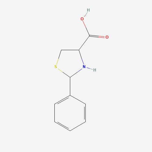 2-Phenyl-1,3-thiazolane-4-carboxylic acid (CAS: 42607-21-6) - Chemical Structure and Molecular Formula 