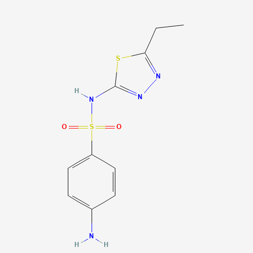 4-Amino-N-(5-ethyl-[1,3,4]thiadiazol-2-yl)-benzene sulfonamide (CAS: 94-19-9) - Chemical Structure and Molecular Formula 