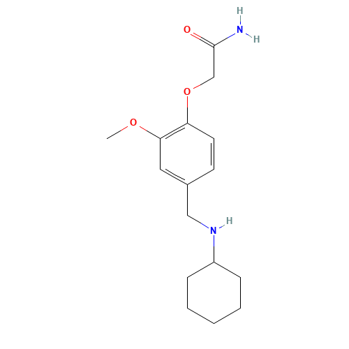 2-(4-Cyclohexylaminomethyl-2-methoxy-phenoxy)-acetamide (CAS: 425646-58-8) - Chemical Structure and Molecular Formula 