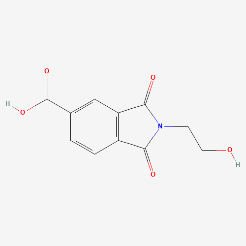 2-(2-Hydroxyethyl)-1,3-dioxo-2,3-dihydro-1H-isoindole-5-carboxylic acid (CAS: 17329-32-7) - Chemical Structure and Molecular Formula 