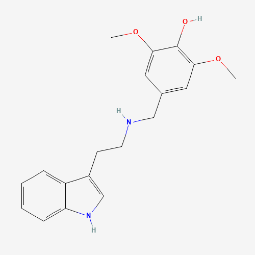 4-{[2-(1H-Indol-3-yl)-ethylamino]-methyl}-2,6-dimethoxy-phenol (CAS: 383149-12-0) - Chemical Structure and Molecular Formula 