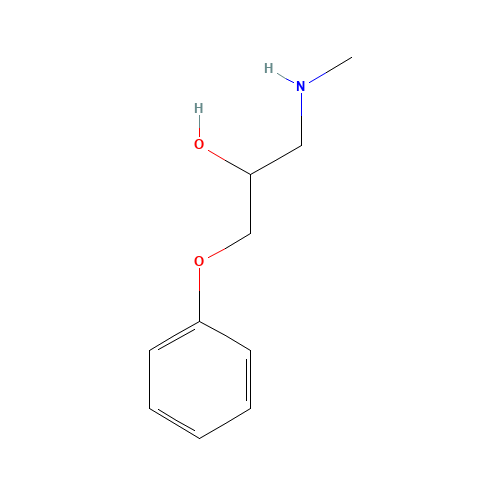 1-Methylamino-3-phenoxy-propan-2-ol (CAS: 39631-73-7) - Chemical Structure and Molecular Formula 