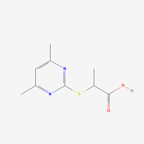 2-(4,6-Dimethyl-pyrimidin-2-ylsulfanyl)-propionic acid (CAS: 433242-31-0) - Chemical Structure and Molecular Formula 