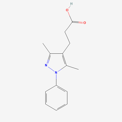 3-(3,5-Dimethyl-1-phenyl-1H-pyrazol-4-yl)-propionic acid (CAS: 381697-36-5) - Chemical Structure and Molecular Formula 