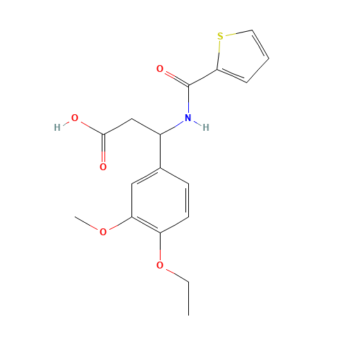 3-(4-Ethoxy-3-methoxy-phenyl)-3-[(thiophene-2-carbonyl)-amino]-propionic acid (CAS: 436087-15-9) - Related Chemical Product