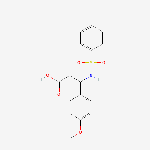 3-(4-Methoxy-phenyl)-3-(toluene-4-sulfonylamino)-propionic acid (CAS: 295344-96-6) - Chemical Structure and Molecular Formula 