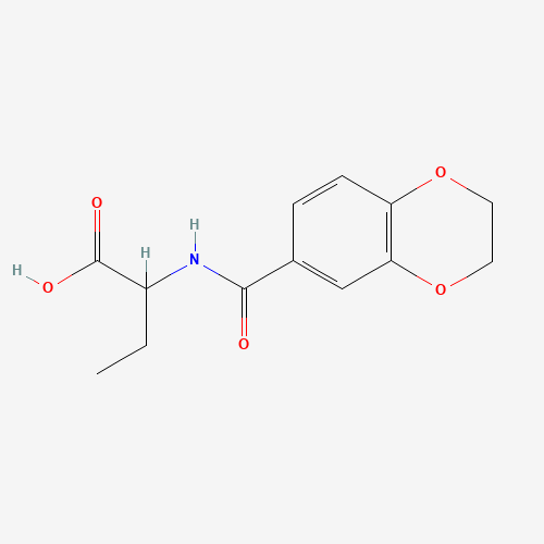 2-[(2,3-Dihydro-benzo[1,4]dioxine-6-carbonyl)-amino]-butyric acid (CAS: 436855-75-3) - Chemical Structure and Molecular Formula 