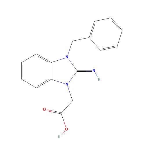 (3-Benzyl-2-imino-2,3-dihydro-benzoimidazol-1-yl)-acetic acid (CAS: 40783-87-7) - Chemical Structure and Molecular Formula 