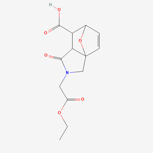 3-Ethoxycarbonylmethyl-4-oxo-10-oxa-3-aza-tricyclo[5.2.1.0*1,5*]dec-8-ene-6-carboxylic acid (CAS: 436811-04-0) - Chemical Structure and Molecular Formula 
