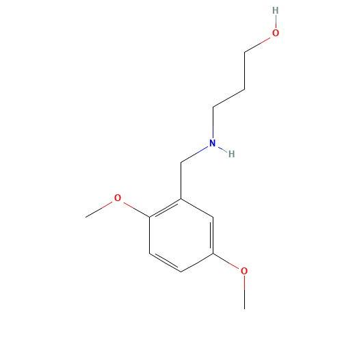 3-(2,5-Dimethoxy-benzylamino)-propan-1-ol (CAS: 40171-91-3) - Chemical Structure and Molecular Formula 