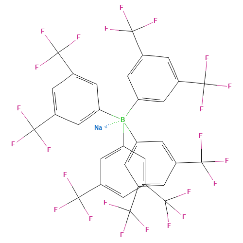 Sodium tetrakis[3,5-bis(trifluoromethyl)phenyl]-borate (CAS: 79060-88-1) - Chemical Structure and Molecular Formula 