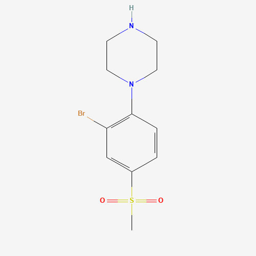 1-[2-Bromo-4-(methylsulfonyl)phenyl]piperazine (CAS: 849035-69-4) - Chemical Structure and Molecular Formula 