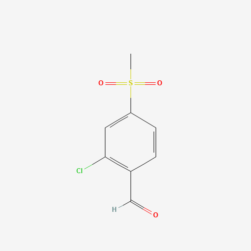 2-Chloro-4-(methylsulfonyl)benzaldehyde hydrate (CAS: 101349-95-5) - Chemical Structure and Molecular Formula 