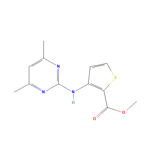 Methyl 3-[(4,6-dimethylpyrimidin-2-yl)amino]-thiophene-2-carboxylate (CAS: 388565-75-1) - Chemical Structure and Molecular Formula 