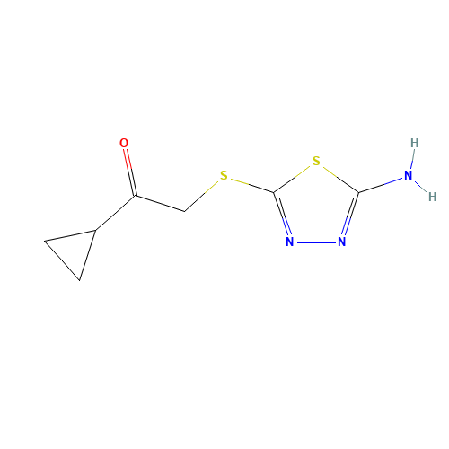 2-(5-Amino-[1,3,4]thiadiazol-2-ylsulfanyl)-1-cyclopropyl-ethanone (CAS: 309283-44-1) - Chemical Structure and Molecular Formula 