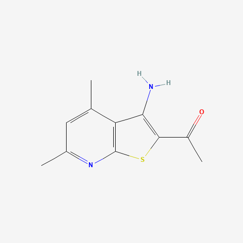 1-(3-Amino-4,6-dimethyl-thieno[2,3-b]pyridin-2-yl)-ethanone (CAS: 52505-42-7) - Chemical Structure and Molecular Formula 