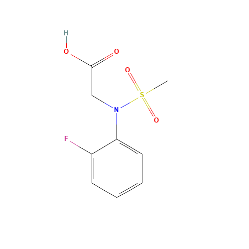 [(2-Fluoro-phenyl)-methanesulfonyl-amino]-acetic acid (CAS: 363162-67-8) - Chemical Structure and Molecular Formula 