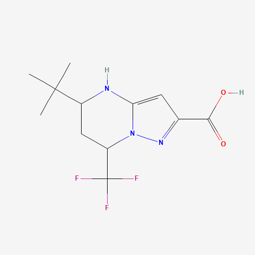 5-tert-Butyl-7-trifluoromethyl-4,5,6,7-tetrahydro-pyrazolo[1,5-a]pyrimidine-2-carboxylic acid (CAS: 436088-41-4) - Chemical Structure and Molecular Formula 