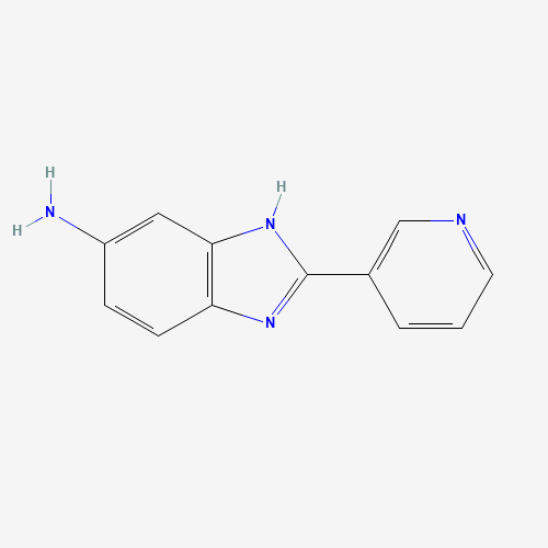 2-Pyridin-3-yl-1H-benzoimidazol-5-ylamine (CAS: 1571-99-9) - Chemical Structure and Molecular Formula 