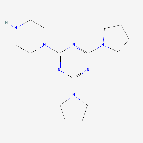 2-Piperazin-1-yl-4,6-di-pyrrolidin-1-yl-[1,3,5]triazine (CAS: 111668-00-9) - Chemical Structure and Molecular Formula 