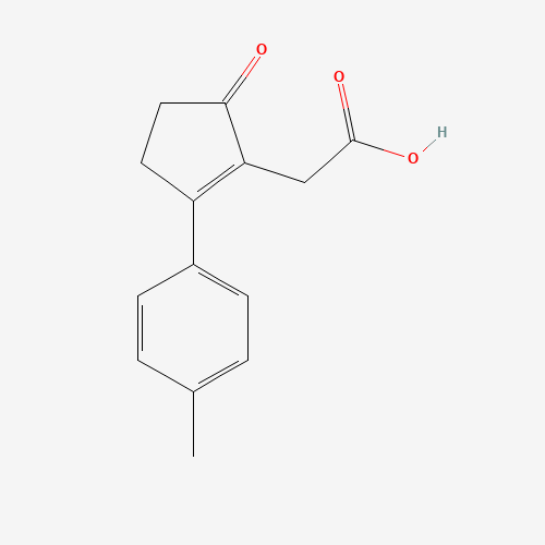 (5-Oxo-2-p-tolyl-cyclopent-1-enyl)-acetic acid (CAS: 78977-89-6) - Chemical Structure and Molecular Formula 