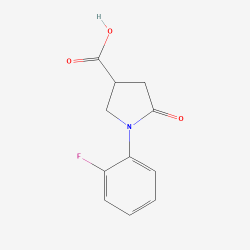 1-(2-Fluoro-phenyl)-5-oxo-pyrrolidine-3-carboxylic acid (CAS: 1998-86-3) - Chemical Structure and Molecular Formula 