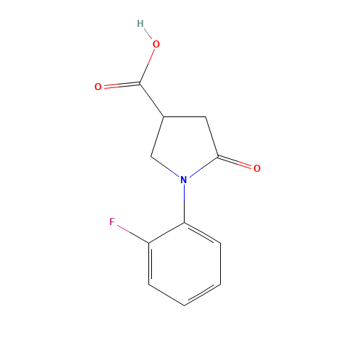 1-(2-Fluoro-phenyl)-5-oxo-pyrrolidine-3-carboxylic acid (CAS: 1998-86-3) - Chemical Structure and Molecular Formula 